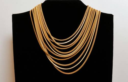 Grosse necklace, 11 rows of gilt chain, 1958. German